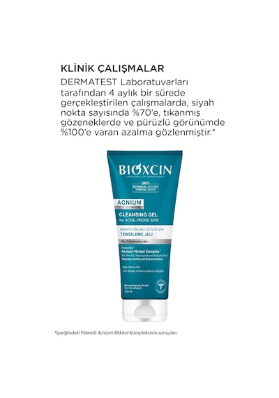 Bioxcin Acnium Sebum Dengeleyici Yüz Yıkama Jeli 200 ml Salisilik Asit Çay Ağacı Niasinamid