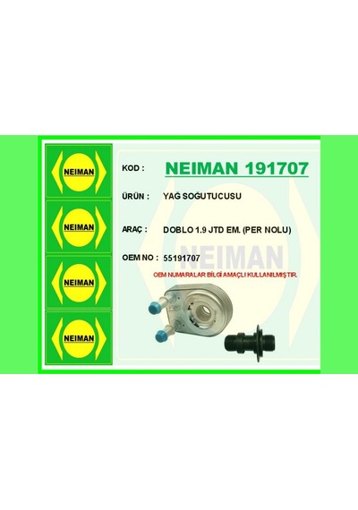 Yağ - 602 - Soğutucusu Doblo 1.9 Jtd Em. - Dpmıx-hb - Per Nolu