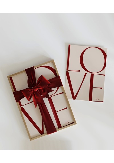 Çerçevesiz Poster Love You Minimal Ve Şık Tipografik