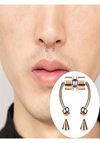 Mıknatıslı Fake Septum Piercing Altın rengi Altın