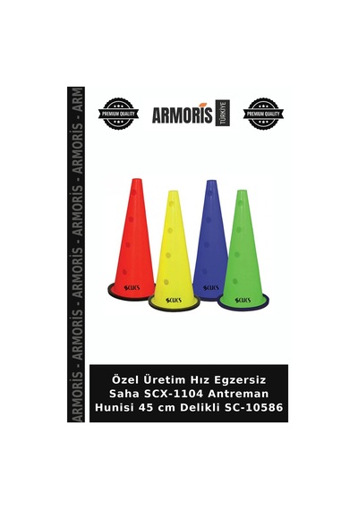 Özel Üretim Hız Egzersiz Saha Scx-1104 Antreman Hunisi 45 Cm Delikli Sc-10586 Çok Renkli