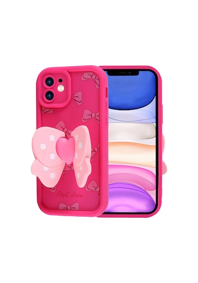 Butam Bilişim Apple Uyumlu iPhone 11 Kılıf Kamera Korumalı Figür Tasarımlı Kapya Kapak-pembe Koyu Pembe Koyu