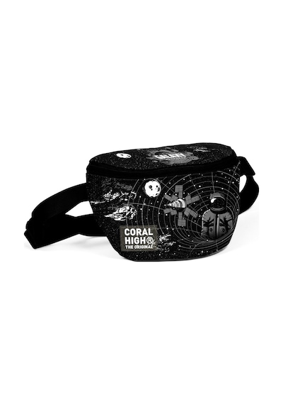 Coral High Galaxy Baskılı Erkek Çocuk Bel Çantası Siyah Çok Renkli