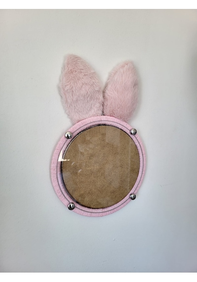 Pembe Tavşan Kulaklı Pembe Fotoğraf Çerçevesi