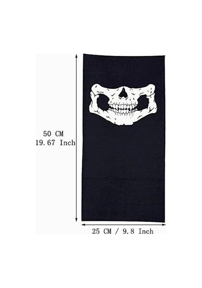 Fredomm Motorcu Boyunluk Baf Buff Bandana 25x48 Cm Model 7 Siyah