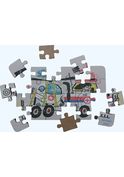 Helicopter Ambulance - Helikopter Ambulans / Small Puzzle 3-7 Yaş 24 Parça