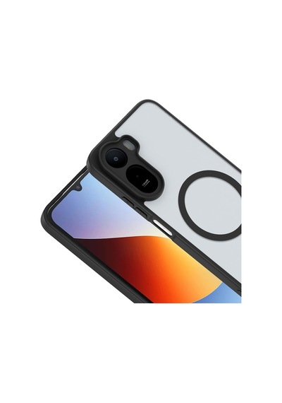 Xiaomi Redmi A7 Pro İçin Kamera Korumalı Manyetik Şarj Özellikli Şeffaf Tunex Kapak Siyah