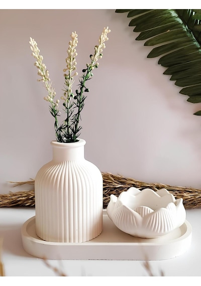 Bernami Mumluk Şamdanpinterest Vazo Seti Pampas Vazo Lotus Mumluk Dekoratif Tabak Biblo Seti 3 Parça Ham-boyasız. Diğer