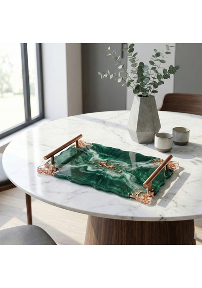 Tahtakale Toptancı Epoksi Dikdörtgen Dalgalı Söz Ve Nişan Tepsisi Kalıbı 29.5x20 Cm