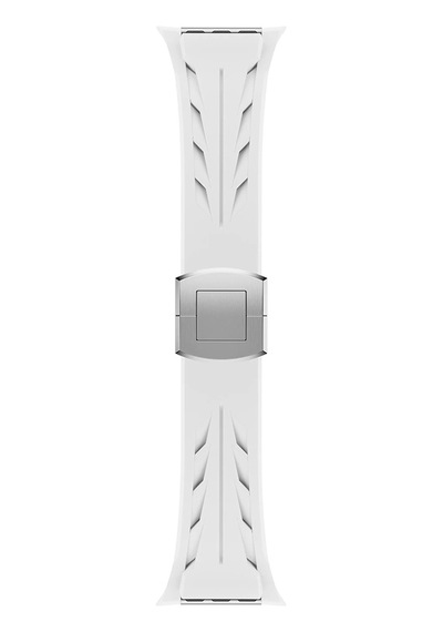 Apple Uyumlu  Watch  10 46mm Krd-127 Metal Tokalı Uzunluk Ayarlı Silikon Kordon