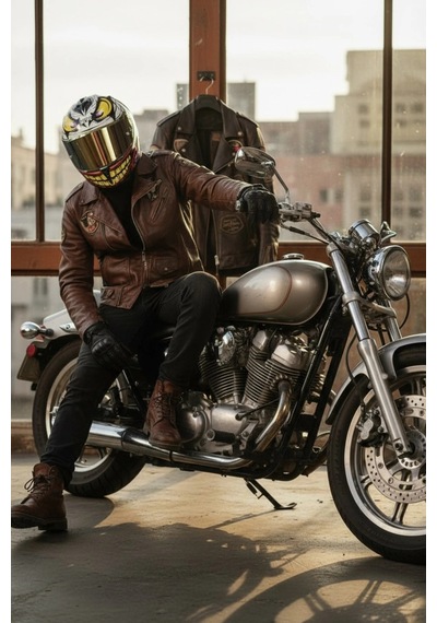 Gıvı 50.x Joke  1 Renkli 1 Şeffaf Vizörlü Motosiklet Kask Gold Vizör + Şeffaf