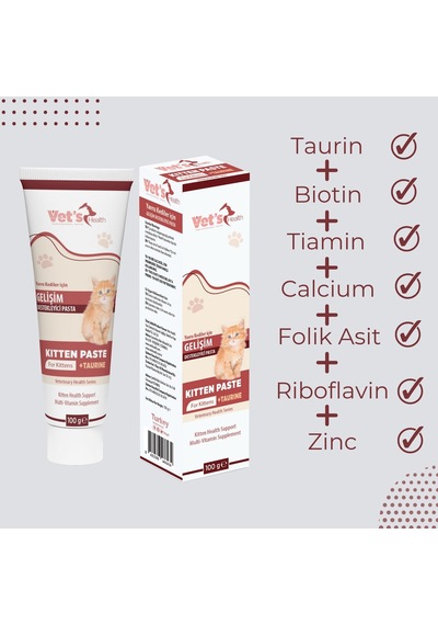 Vet's Health Kitten Paste Yavru Kediler İçin Gelişim Desteği Pasta 100 G