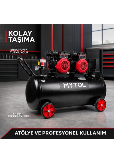 Mytol Myk1001 100 Litre 4 Hp Yağsız Yüksek Hızlı Hava Kompresörü 8 Bar