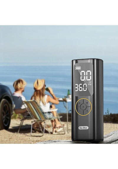 Go Des Gd-b638 Led Işıklı Araç Hava Kompresörü Ve Powerbank Özellikli 12v Siyah Siyah