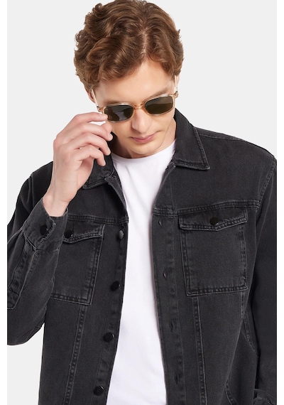 Tudors Erkek Relax Fit Rahat Kesim Denim Çıtçıtlı Uzun Kol Kot Ceket Siyah Gömlek-34847 Siyah Tudors Erkek Relax Fit Rahat Kesim Denim Çıtçıtlı Uzun Kol Kot Ceket Siyah Gömlek-34847 Siyah