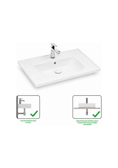 Isvea Sistema L İnce Formlu Lavabo 65x46,5 Cm Beyaz 10le50065
