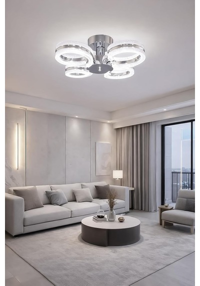 4 Lü Kobalt Avize 4xe27 Çok Renkli