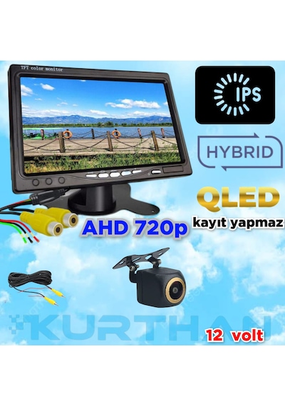 7'' Qled Ips Ekran Ve 1 Adet Ahd 720p Balık Gözü Kamera 12v