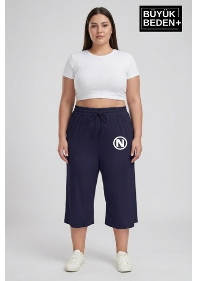 Süperlife Büyük Beden N Baskılı Kadın Şort Kapri Rahat Kalıp Cepli Bağcıklı 3xl-6xl Spr26bsrk591-19 Lacivert Süperlife Büyük Beden N Baskılı Kadın Şort Kapri Rahat Kalıp Cepli Bağcıklı 3xl-6xl Spr26bsrk591-19 Lacivert