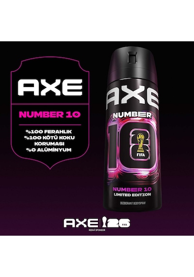 Axe Erkek Deodorant Number 10 Body Spray Limited Edition 150 Ml X2