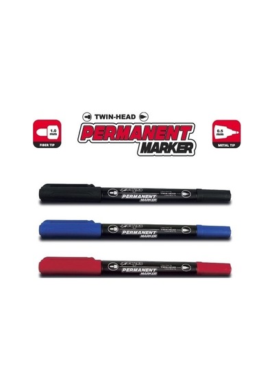 Rayno Ryn10458 Kırmızı Çift Taraflı Cd Kalemi Permanent Marker 12 Li