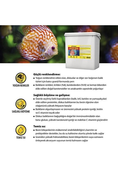 Tropical Discus Gran Colour 100 Gram Renklendirici Granül Yem