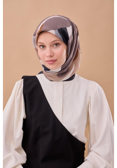 Silk Home Aura Eşarp 140001-01 Siyah, Vizon, Kahve, Gri