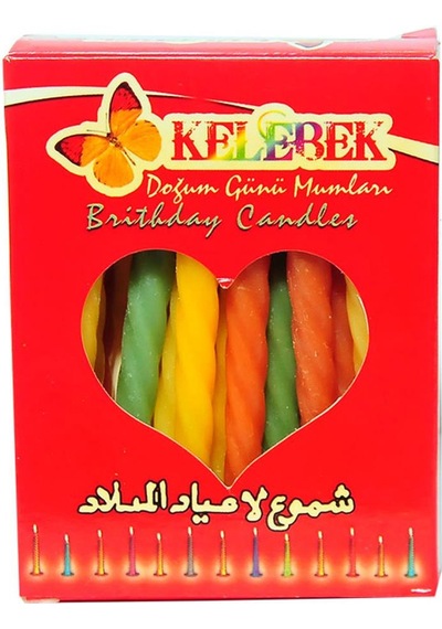 Kelebek Doğum Günü Kına Pasta Gelin Kutlama Mumu 22 Adet Çok Renkli