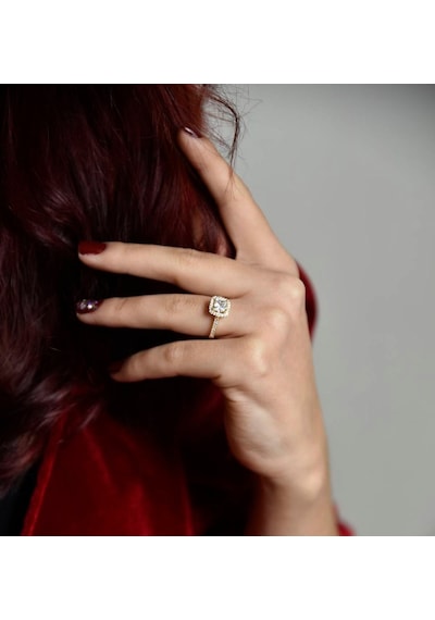 Baget Sarı Altın Tektaş Yüzük 0.80 Karat 399604245