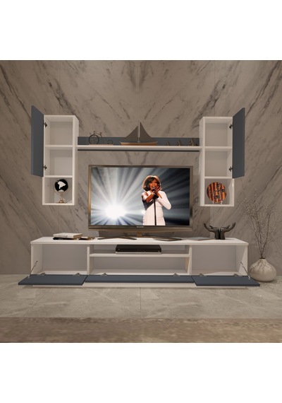 Decoraktiv Trio 5das Mdf Tv Ünitesi Tv Sehpası Beyaz - Antrasit