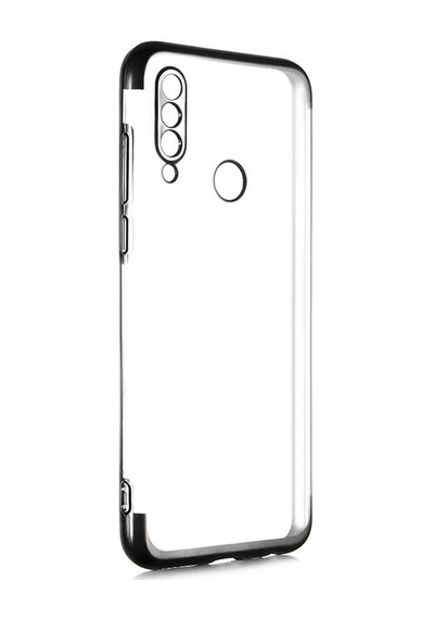 Meizu M10 Kılıf İnce Köşeleri Renkli Şeffaf Silikon Siyah