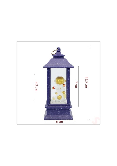 Uçuşan Simli,12,5cm X 5cm Led Işıklı Astronot Fener Küre - D