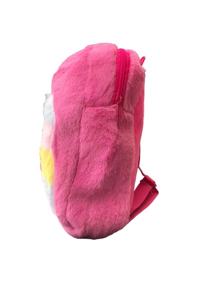 Unicorn Desenli Peluş Sırt Çantası Açık Pembe Çok Renkli