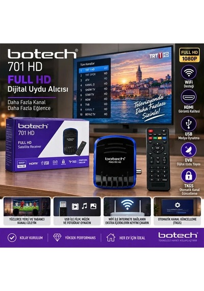 Ers Hd Uydu Alıcısı Full Hd Hdmı - Usb - Wifi Pıko-701