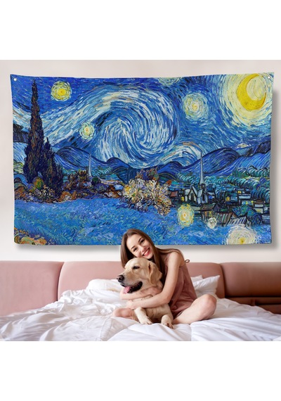 Vincent Van Gogh - Yıldızlı Geceler Duvar Örtüsü-7151