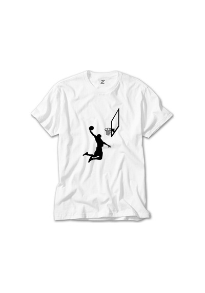 Basketball Smack Silhouette Beyaz Tişört Beyaz