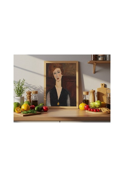 Klasik Sanat Modigliani Bir Kadın Portresi Çerçevesiz Poster 21x30 Cm A4 Tablo Klasik Sanat