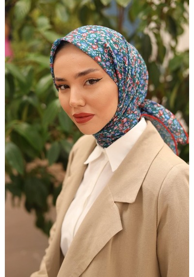 Silk Home Karanfil Desen Soft Pamuk Eşarp Haki
