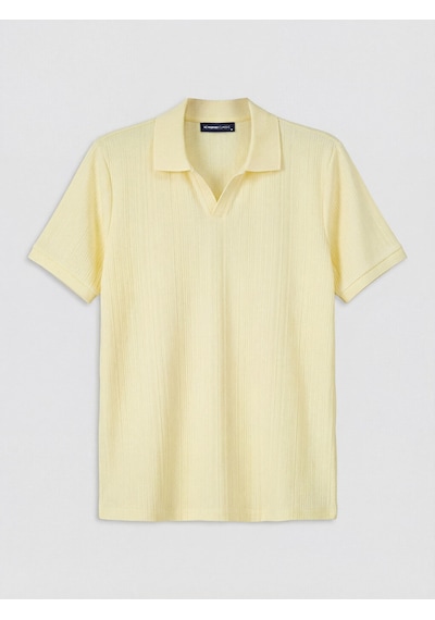 Lcwaıkıkı Classic Sarı Polo Yaka Strüktürlü Erkek Tişört