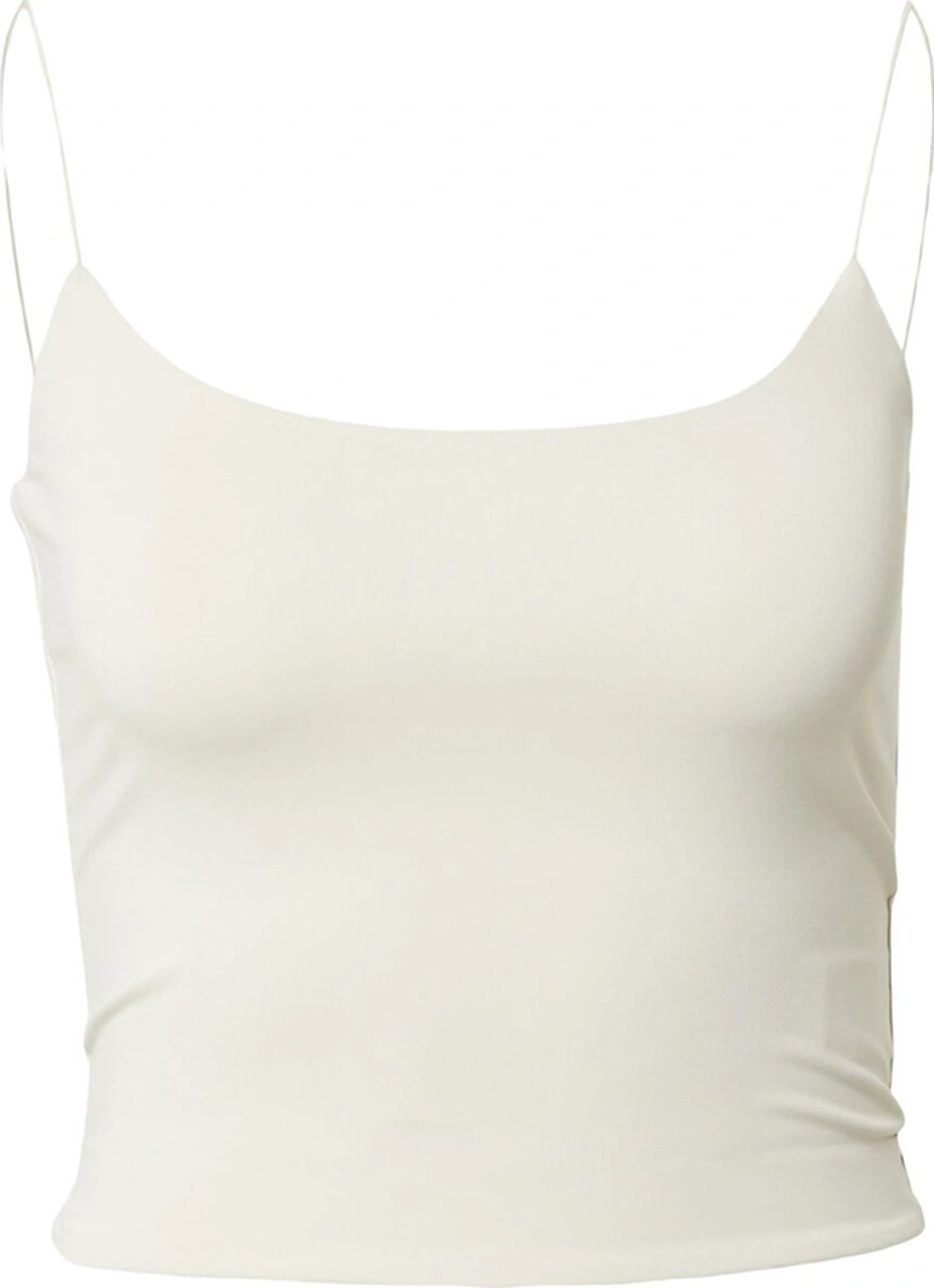 Mamayaga Kadın Askılı Spor Şık U Yaka Crop Top Curve Büstiyer Bluz Krem