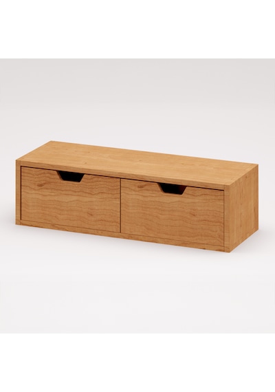 Desna Tek Katlı İki Çekmeceli Mini Dolap 34 Cm Uzunluk X 12.1 Cm Genişlik X 9.6 Cm Woodsaka Doğal Ahşap