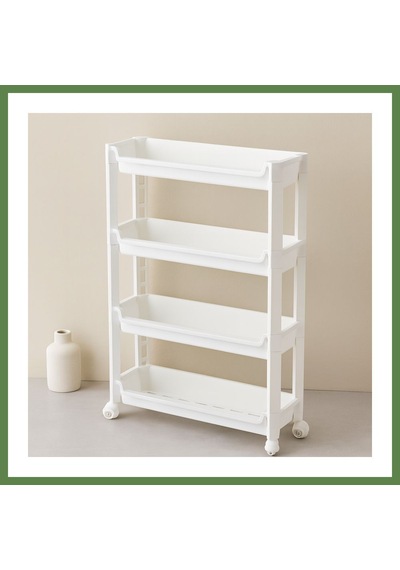 Bezos 4 Katlı Tekerlekli Sepet Organizer Raf 465x145x670mm Hb006 Çok Renkli