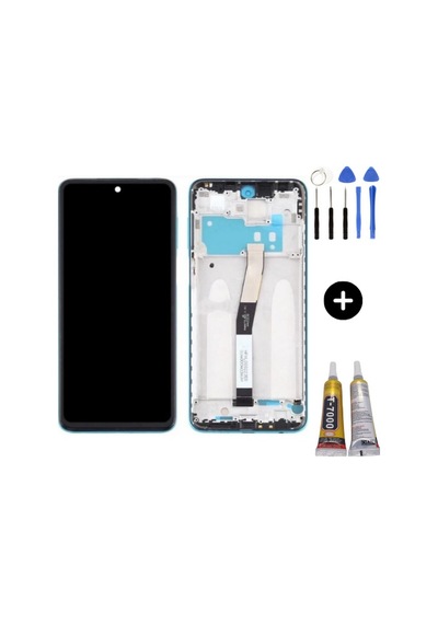 Redmi Note 9 Pro Uyumlu Hk Çıtalı Lcd Ekran Dokunmatik Yeşil + Montaj Seti