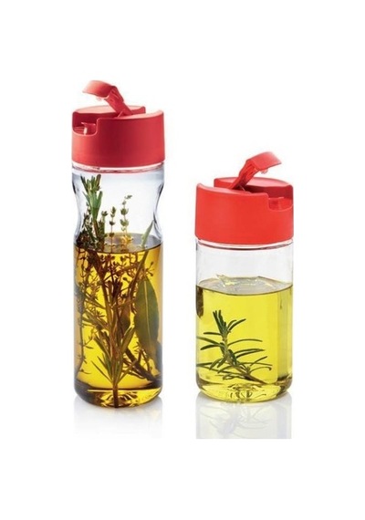 Tupperware Duru Zeytinyağlık 2'Li Set Kırmızı Kırmızı - Şeffaf