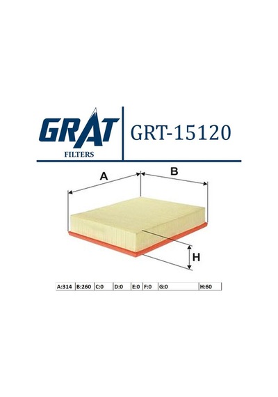 Hava Filtresi Grat 15120 Volkswagen Amarok 2010-2012 Oem 2h0129620