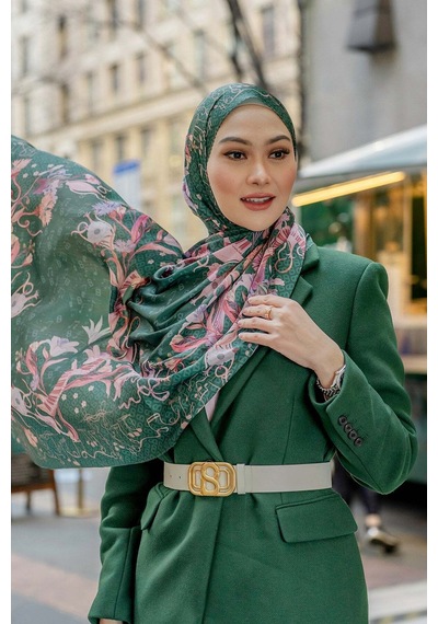 Buttonscarves Nada 2 Saten Şal - Bagpipe Yeşil