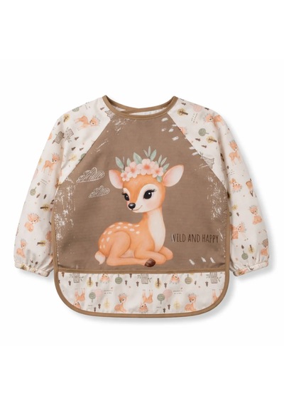 Bebechi Bambino Kids Uzun Kollu Mama Ve Aktivite Önlüğü 6-24 Ay Açık Kahverengi