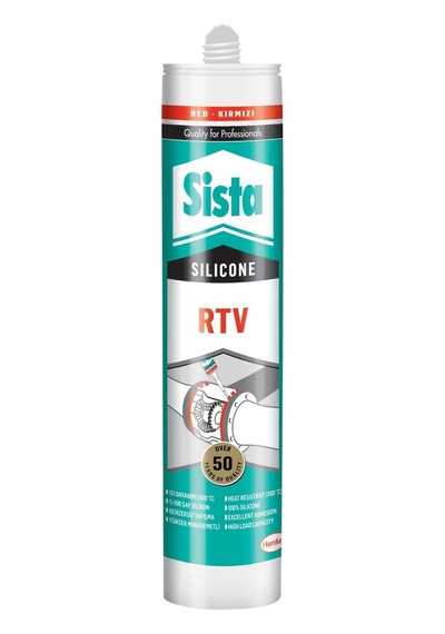 Sista 3'lü Paket Rtv Silikon Sıvı Conta 300 C Kırmızı 310 Ml 0142 Kırmızı