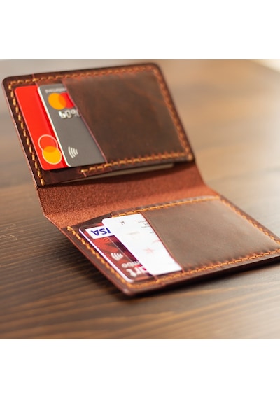 Kişiye Isme Özel Bifold Dik Para Bölmeli Deri Cüzdan Rose