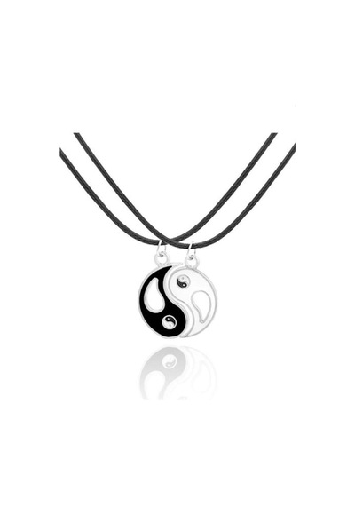 Best Friends Ying Yang İkili Arkadaşlık Sevgili Kolye Siyah - Beyaz